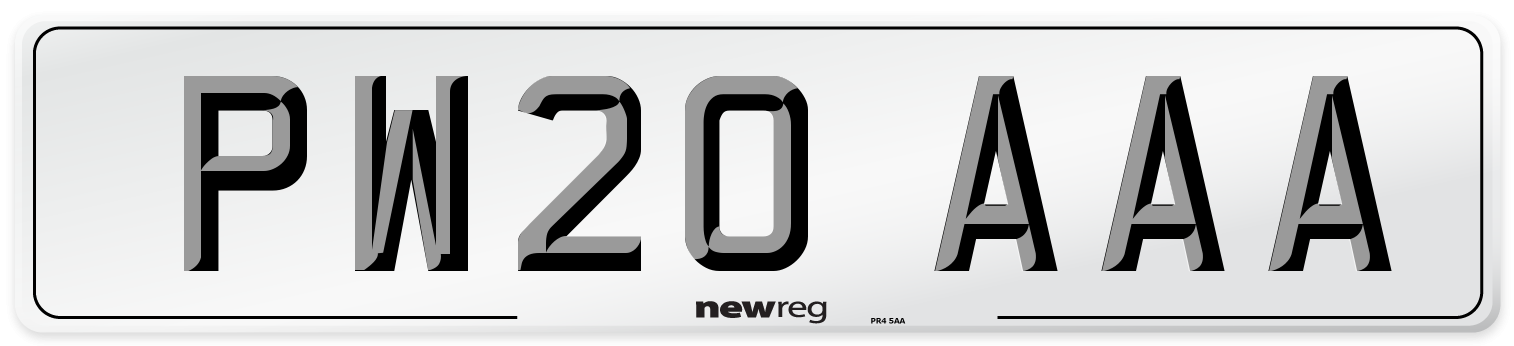 PW20 AAA Number Plate from New Reg